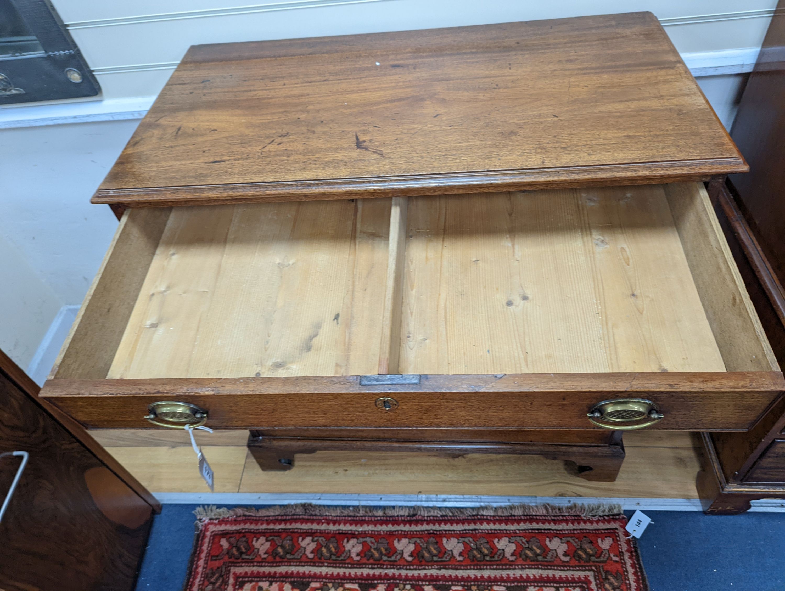 A George III mahogany chest, width 94cm, depth 49cm, height 98cm